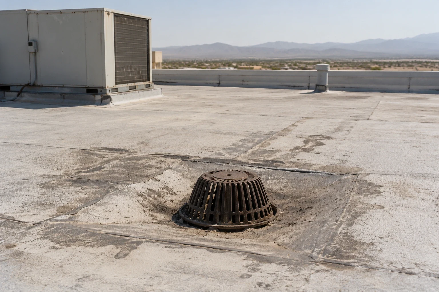 Commercial Roof Drain and Scupper Repair in Surprise, AZ